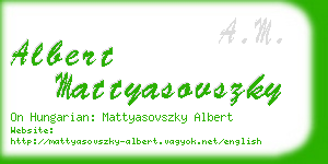 albert mattyasovszky business card